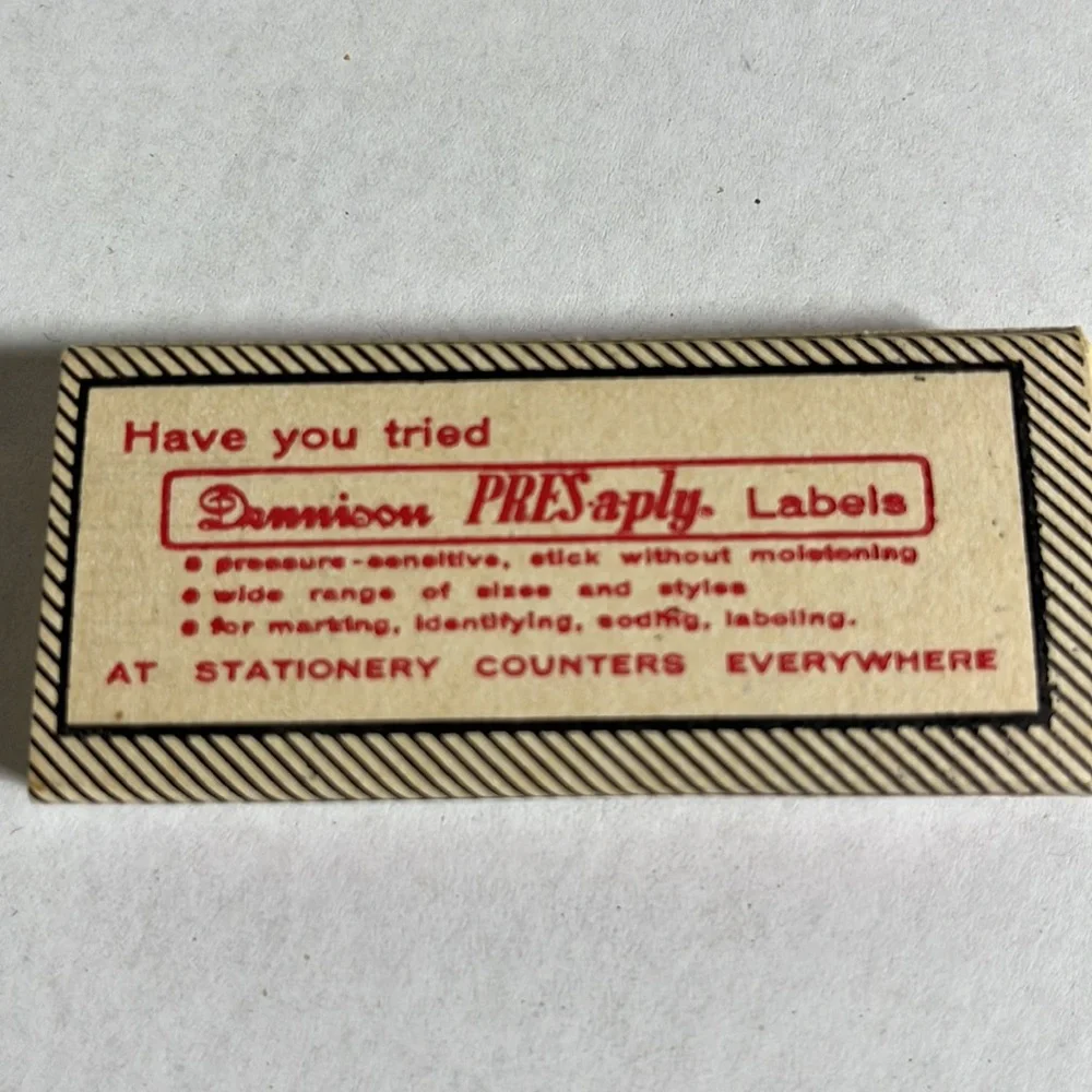 Dennison gummed labels 60 count vintage